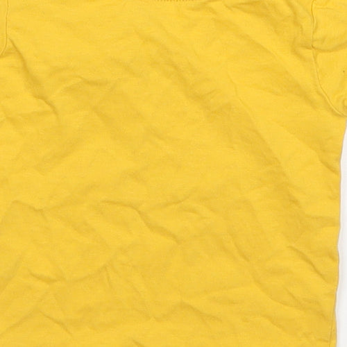 Primark Girls Yellow   Basic T-Shirt Size 3-6 Months  - Happy