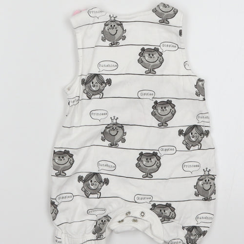 Preworn Girls White Spotted  Romper One-Piece Size 3-6 Months  - Little Miss Sunshine