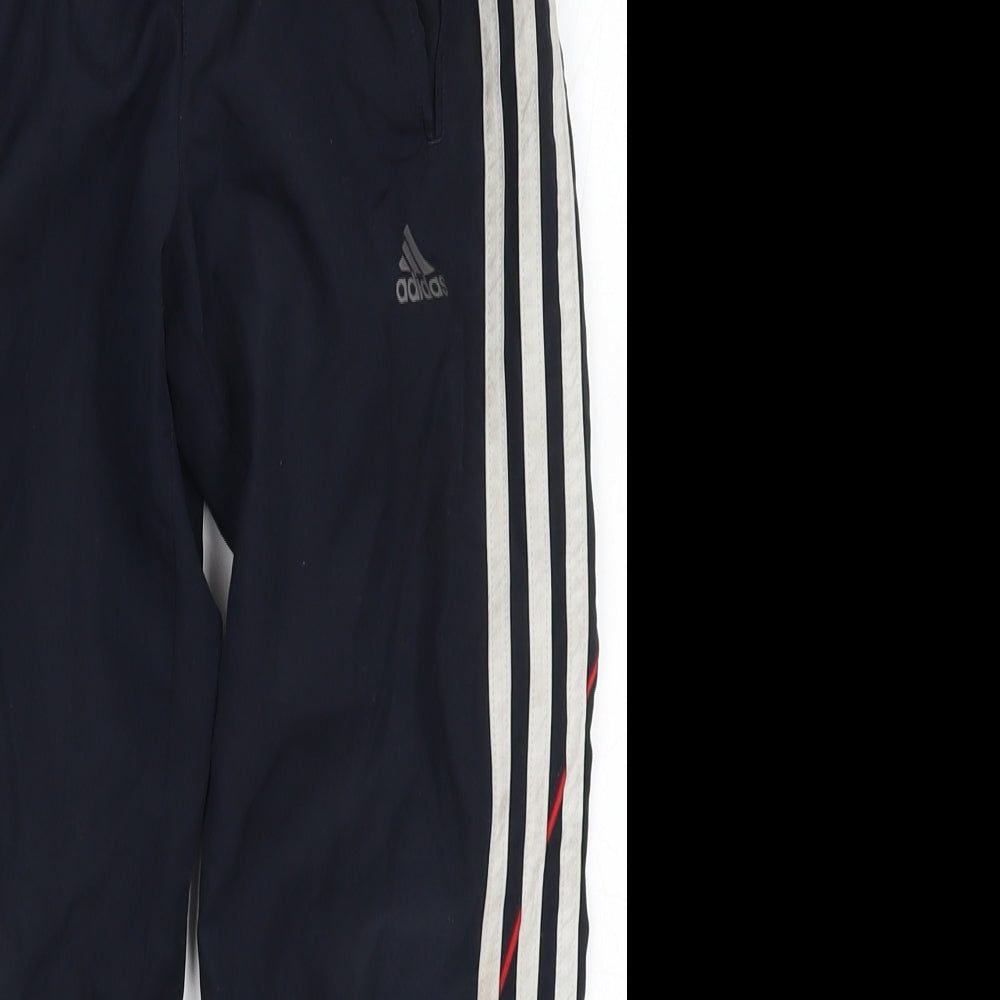 adidas Boys Blue Striped  Jogger Trousers Size 5-6 Years