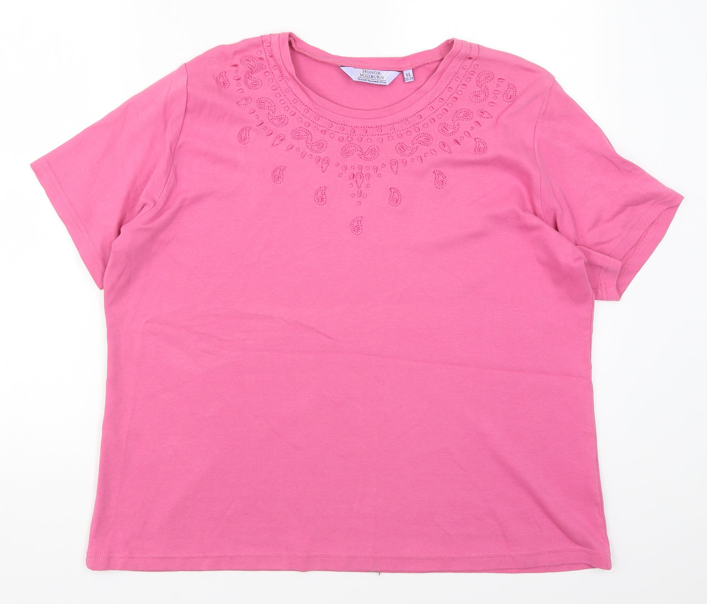 Honor Millburn Womens Pink   Basic T-Shirt Size 22