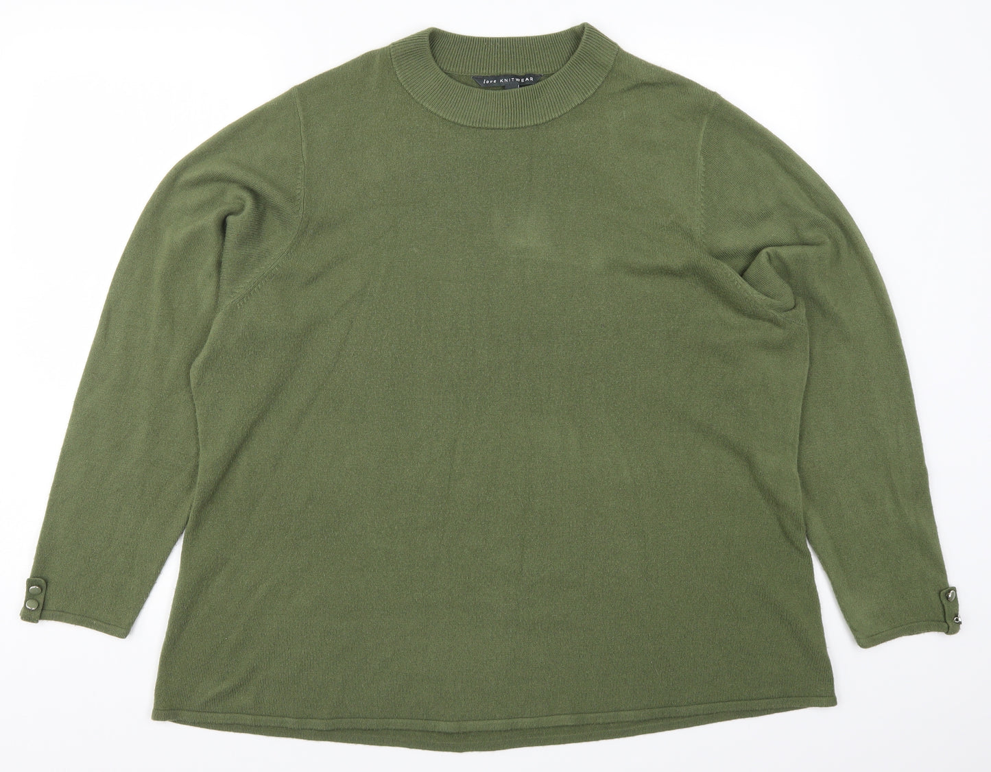 Bonmarché Womens Green  Knit Pullover Jumper Size 24