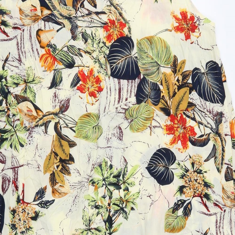 Preworn Womens Beige Floral  Tank Dress  One Size