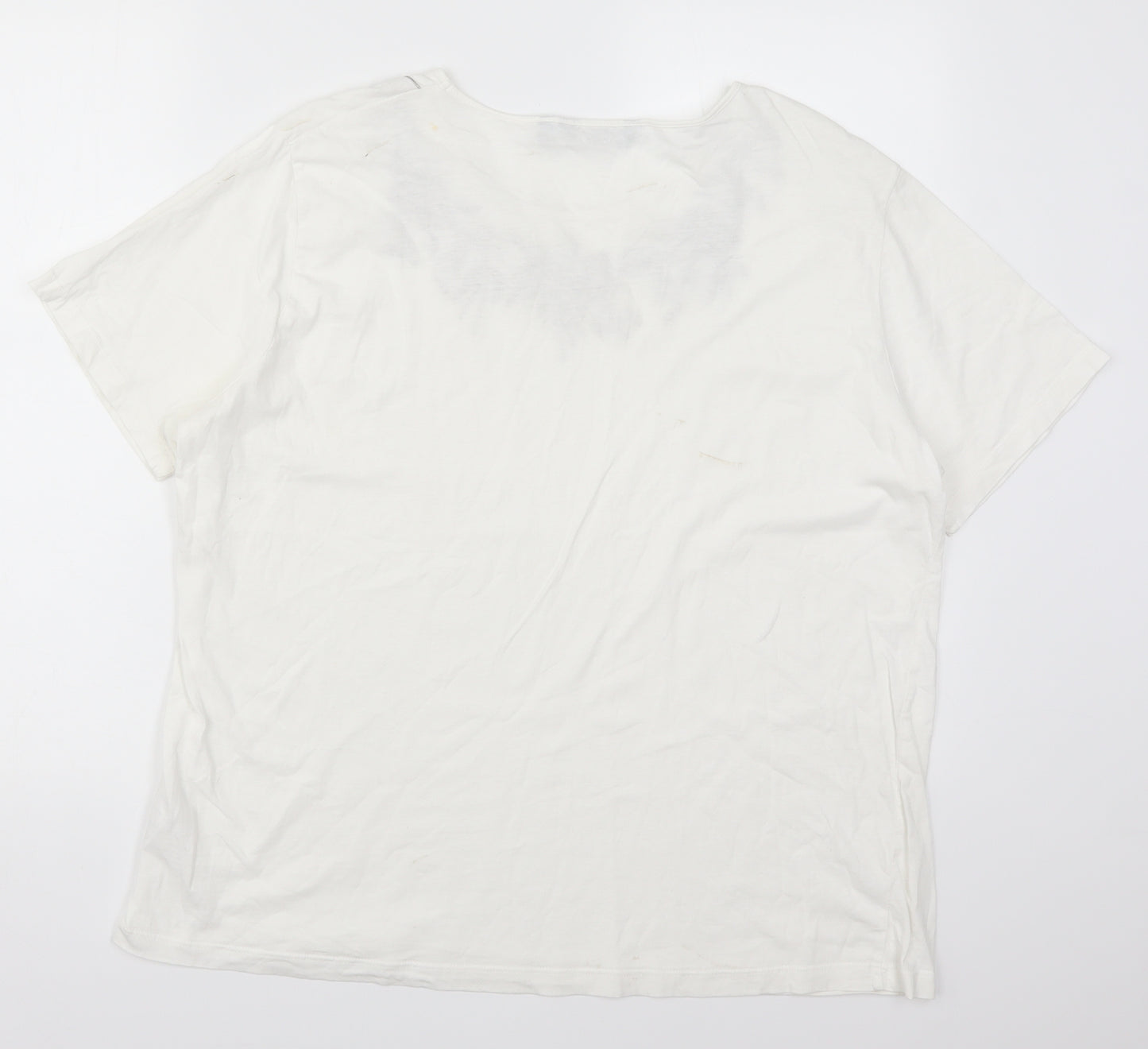 Isle Womens White   Basic T-Shirt Size 22  - Leaves