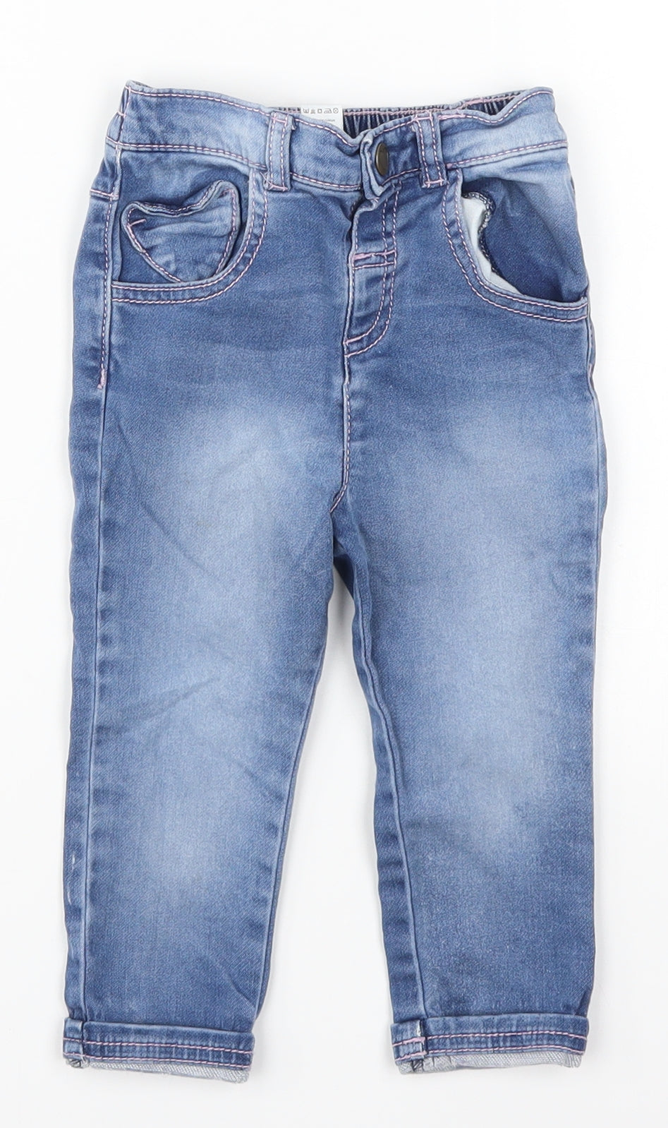 TU Girls Blue  Denim Capri Jeans Size 12-18 Months