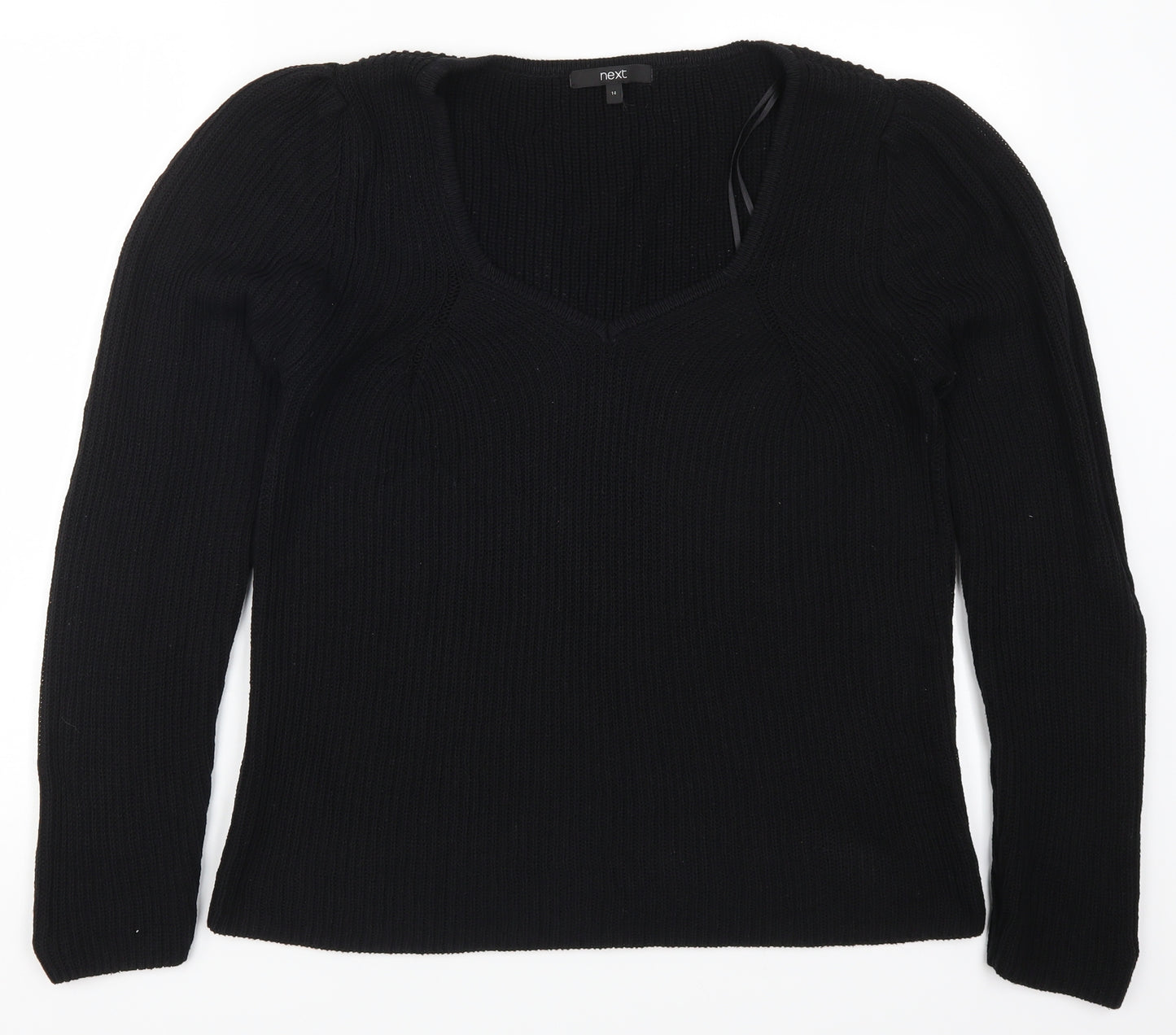 NEXT Womens Black  Knit Pullover Jumper Size 14