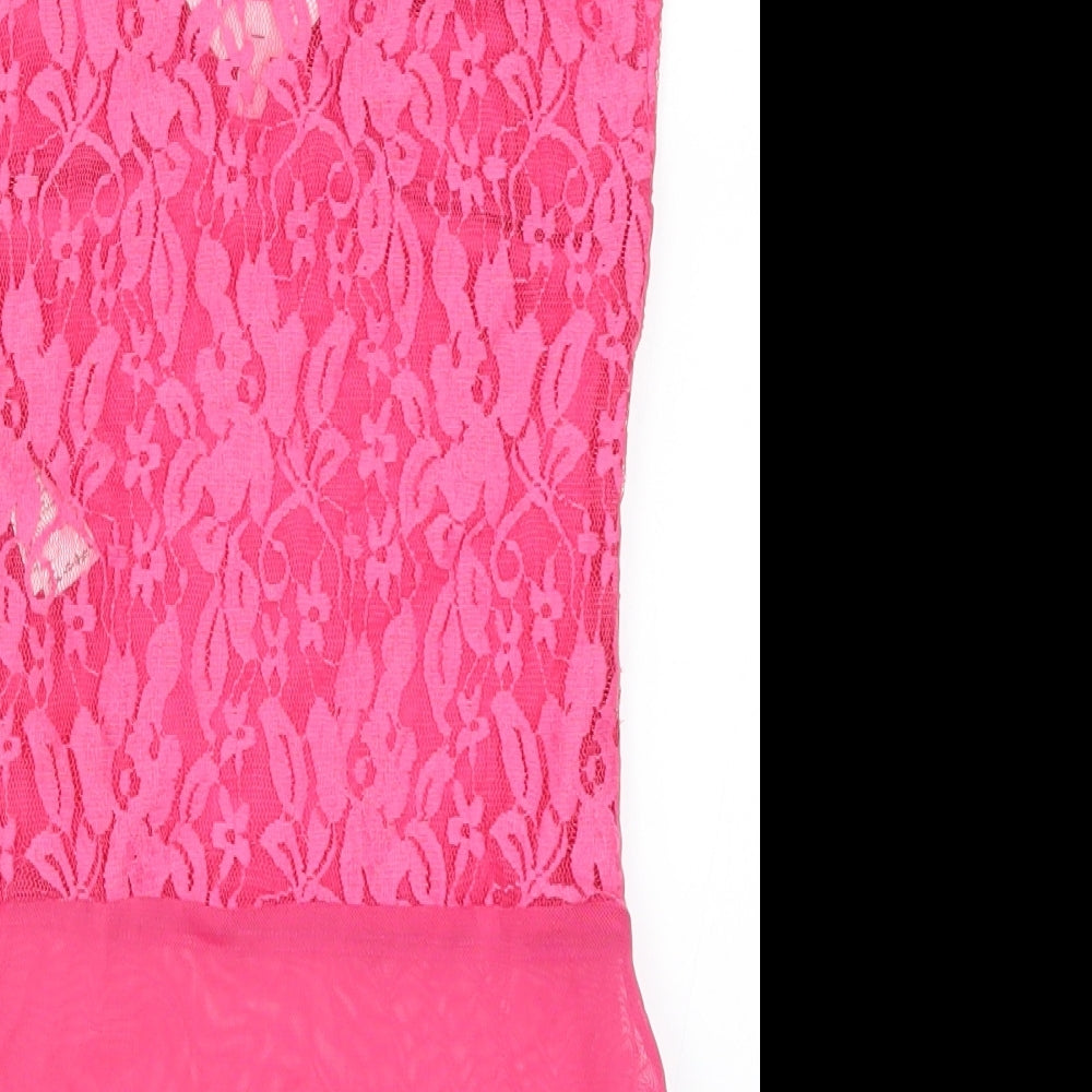 Miss Selfridge Womens Pink   Bodysuit One-Piece Size 8