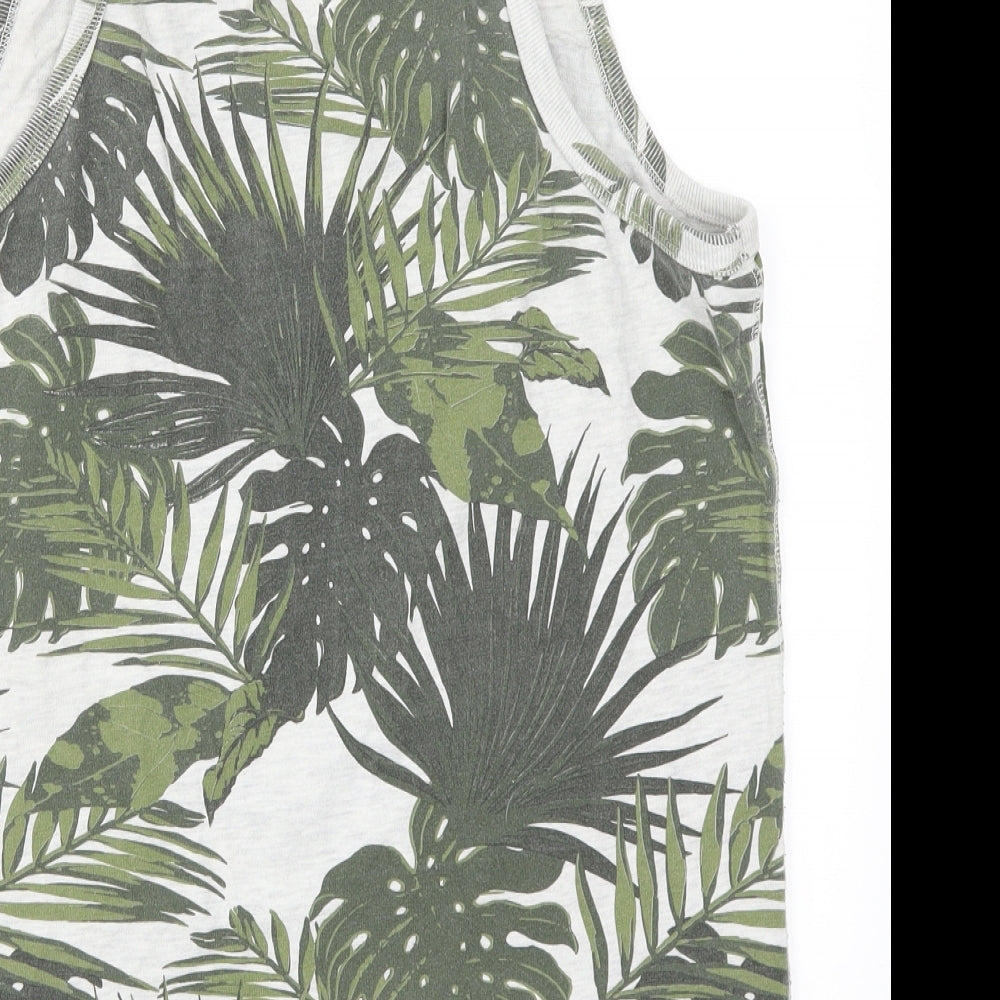 Superdry Mens Green    T-Shirt Size L  - Leaf Print