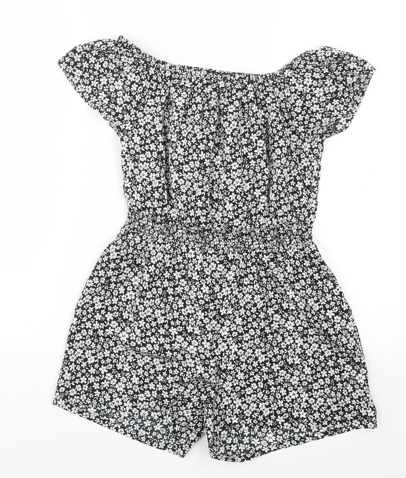 New Look Girls Black Floral  Playsuit One-Piece Size 11 Years