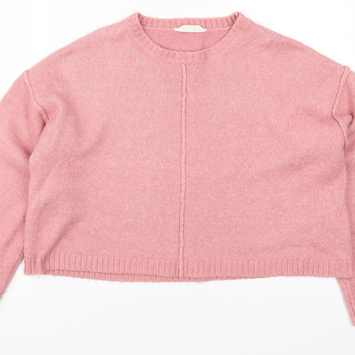 Matalan Girls Pink  Knit Pullover Jumper Size 15 Years