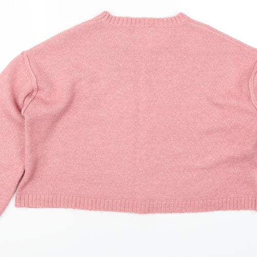 Matalan Girls Pink  Knit Pullover Jumper Size 15 Years