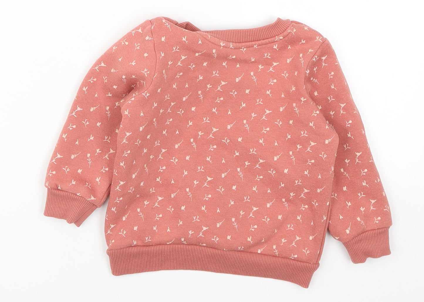 Primark Girls Pink Floral  Basic T-Shirt Size 12-18 Months