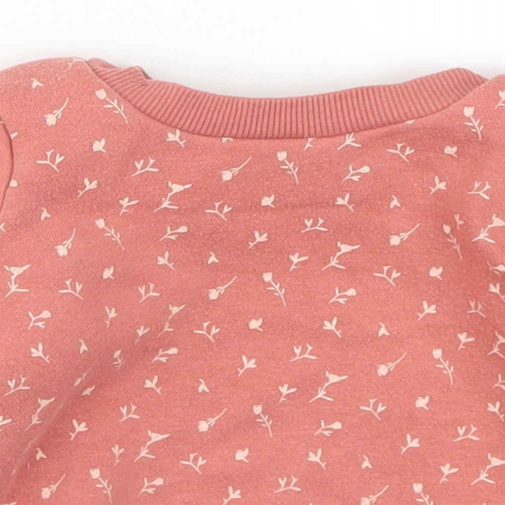 Primark Girls Pink Floral  Basic T-Shirt Size 12-18 Months