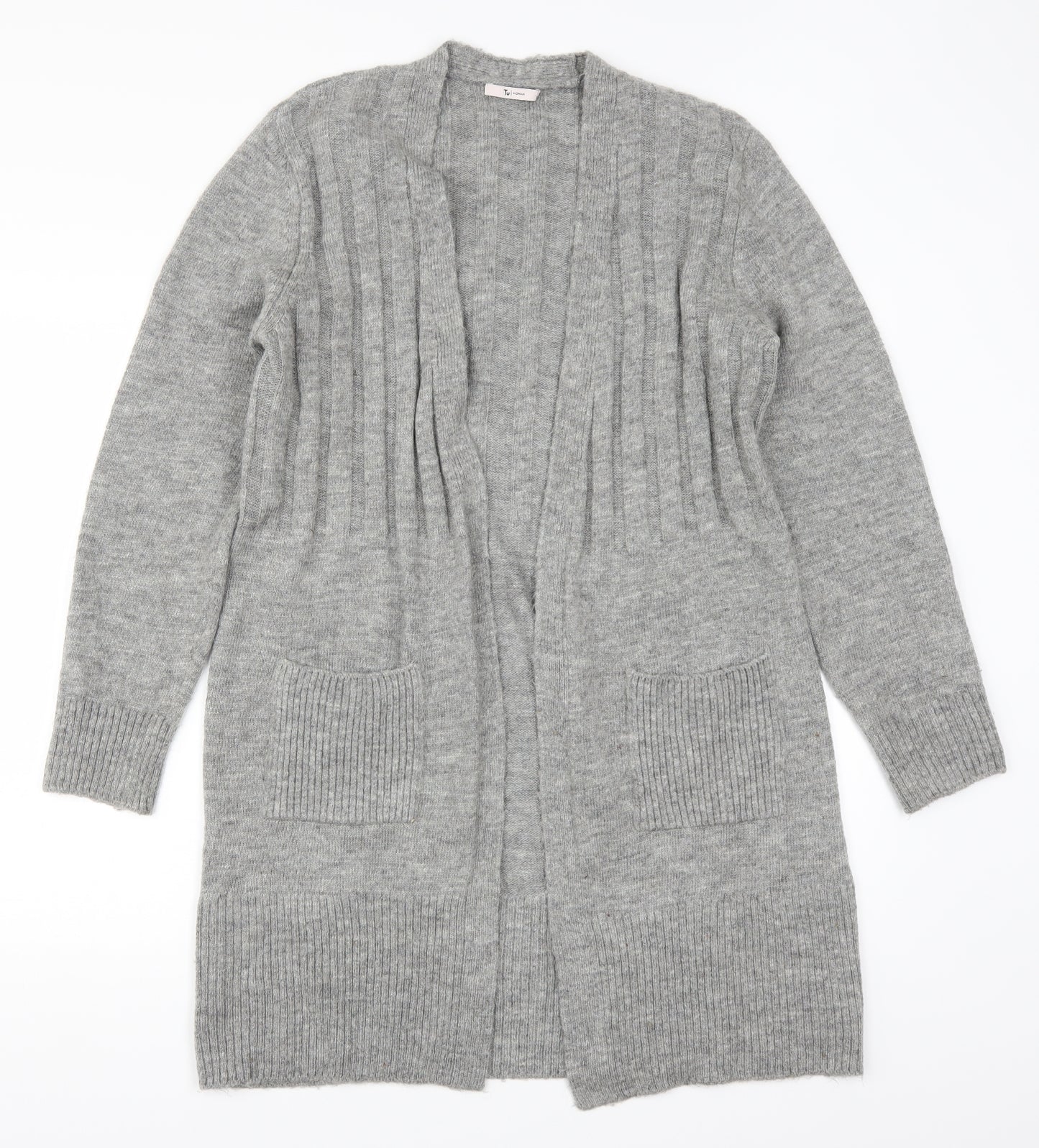 TU Womens Grey  Knit Cardigan Jumper Size 12