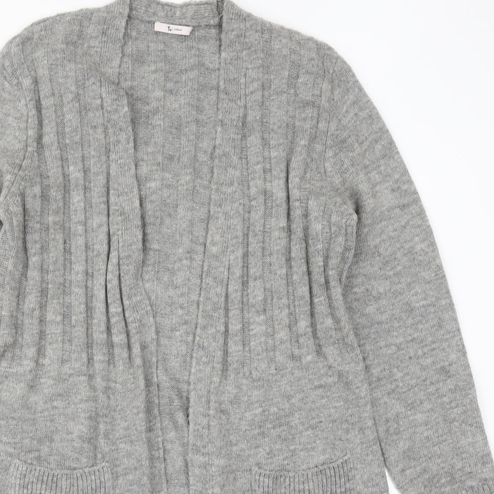 TU Womens Grey  Knit Cardigan Jumper Size 12