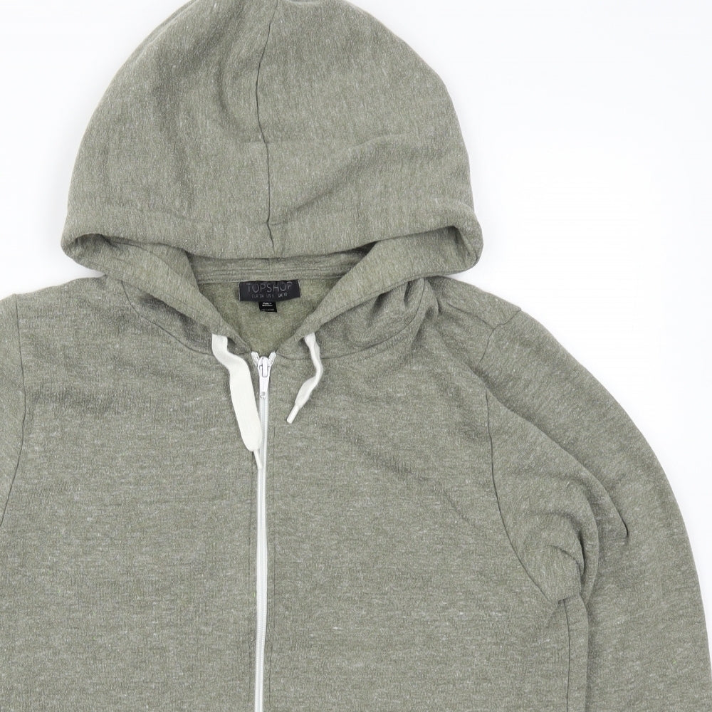 Topshop Womens Green   Full Zip Hoodie Size 10