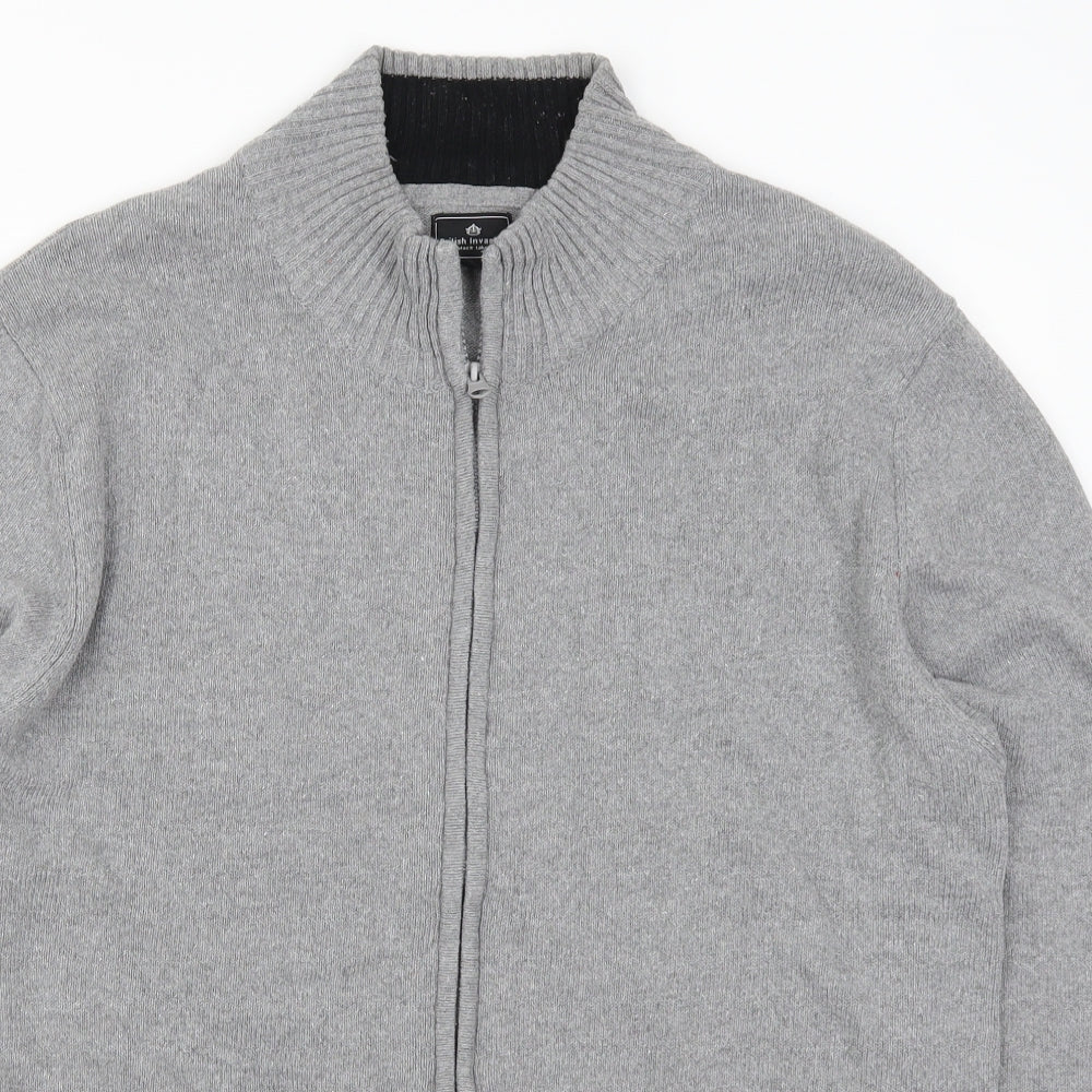 British Invasion Mens Grey   Full Zip Jumper Size 2XL