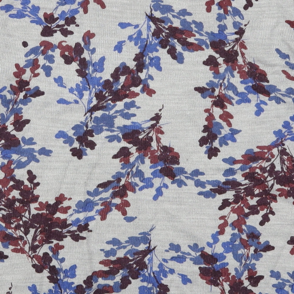 Debenhams Womens Grey Floral Knit Pullover Jumper Size 16  - Red and Blue