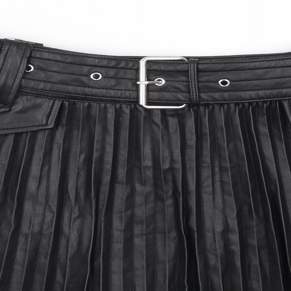 River Island Womens Black   Pleated Skirt Size 12