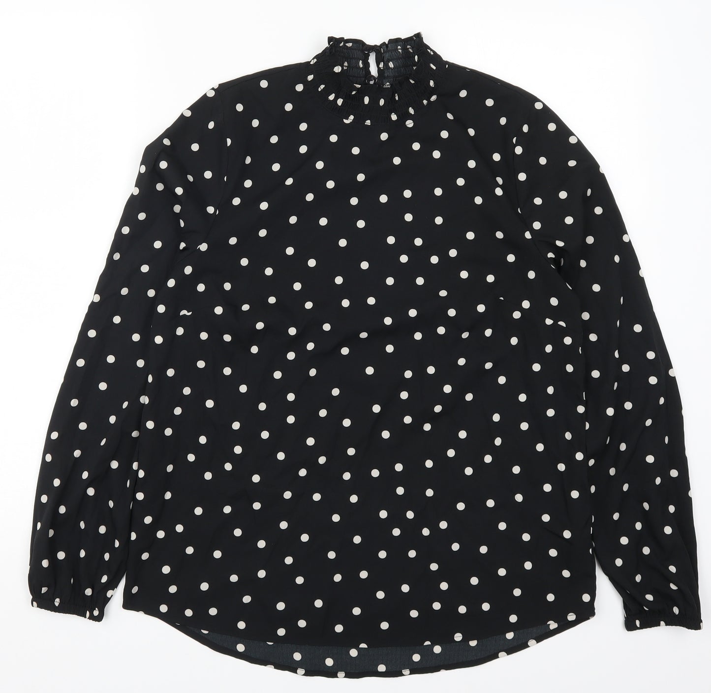 New Look Womens Black Polka Dot  Basic Blouse Size 12