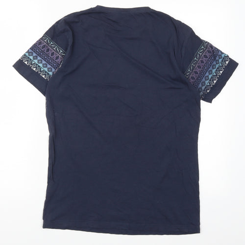 Cedar Wood State Mens Blue Geometric   T-Shirt Size S  - Havana