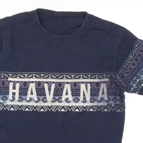 Cedar Wood State Mens Blue Geometric   T-Shirt Size S  - Havana
