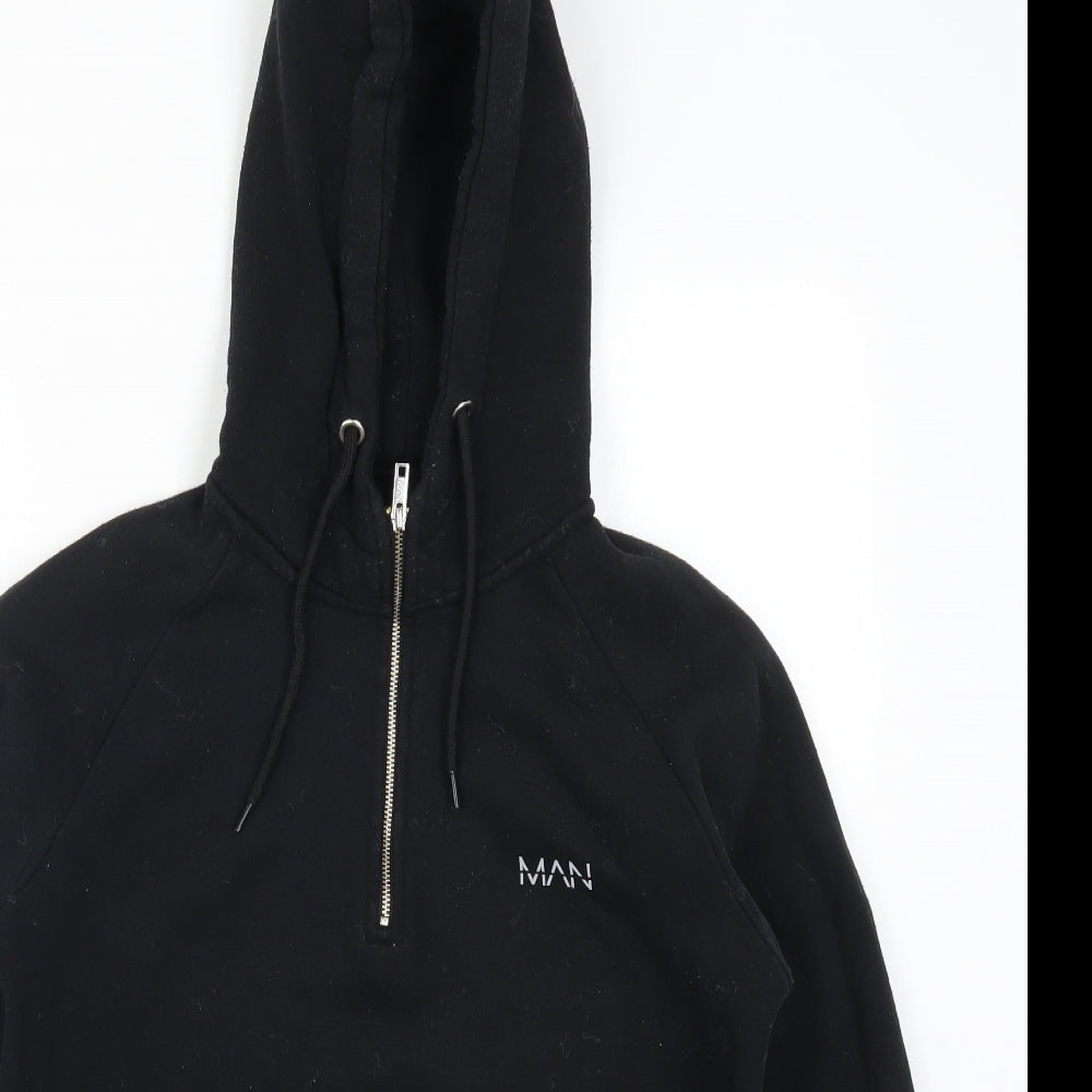Boohoo MAN Mens Black   Pullover Hoodie Size XS