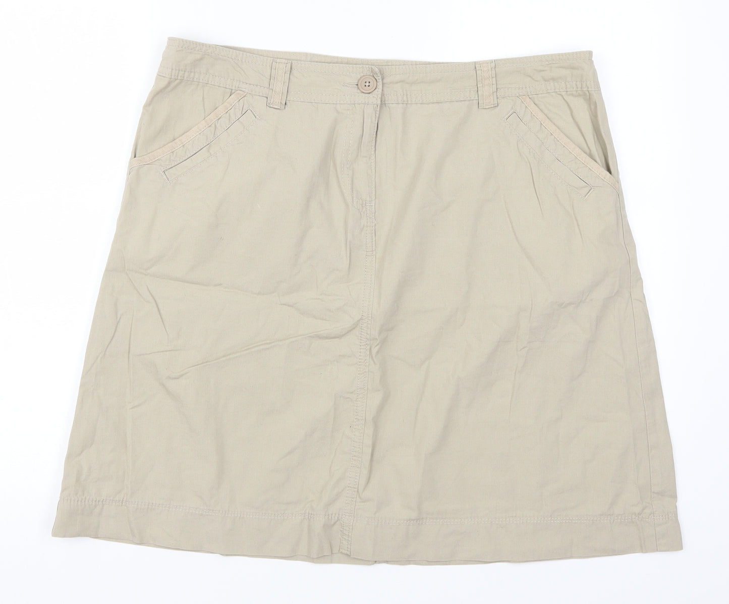 Marks and Spencer Womens Beige   A-Line Skirt Size 18