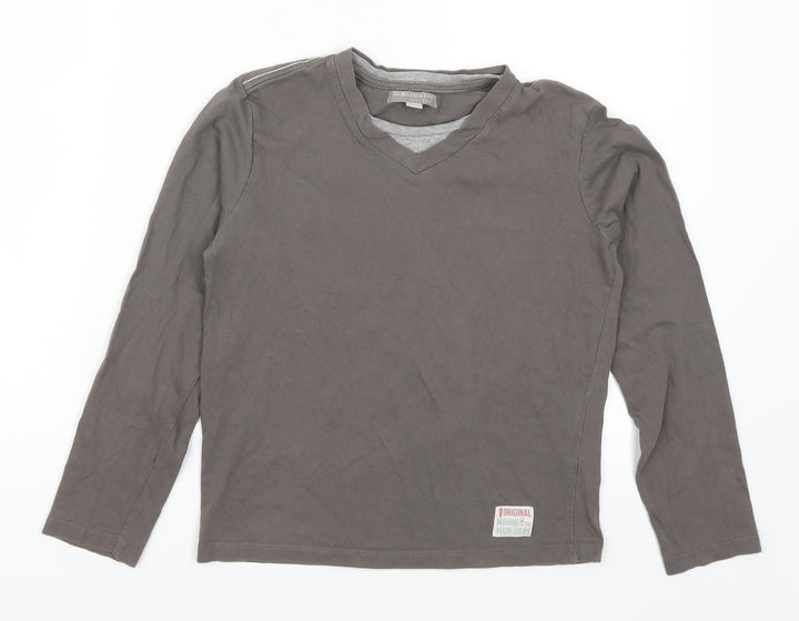 Pia Italia Boys Brown   Basic T-Shirt Size 8-9 Years