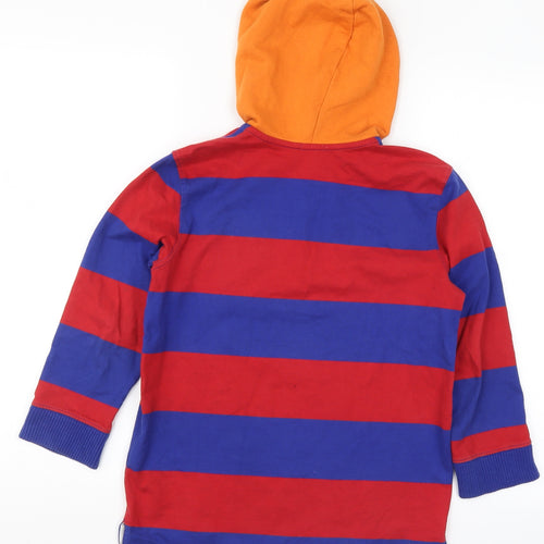United Colors of Benetton Mens Multicoloured Striped  Pullover Hoodie Size XS  - Blue Red and Orange