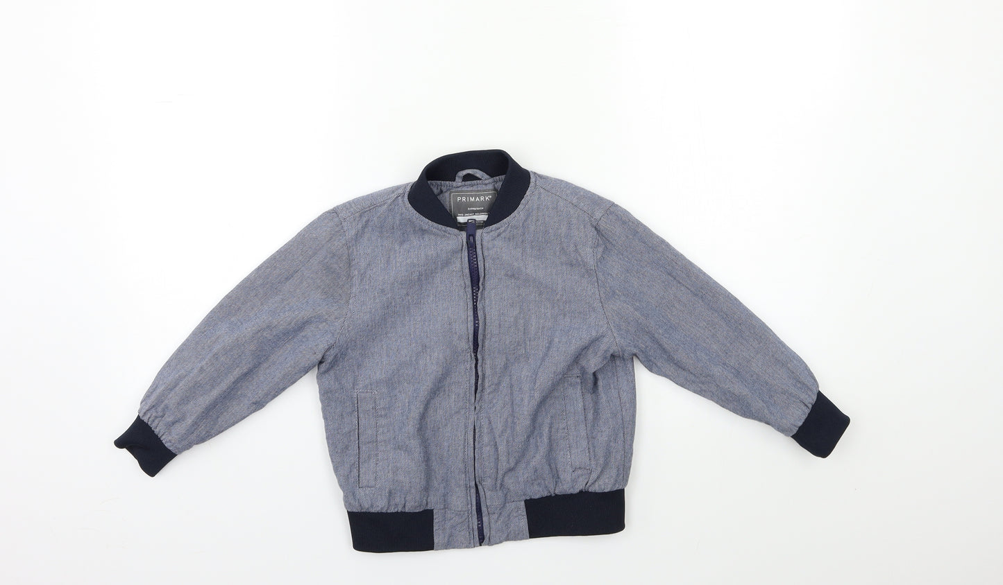 Primark Boys Blue   Bomber Jacket Coat Size 3-4 Years