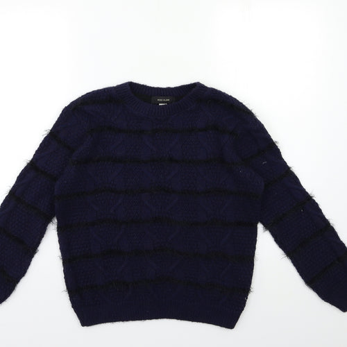 River Island Girls Blue  Knit Pullover Jumper Size 9 Years