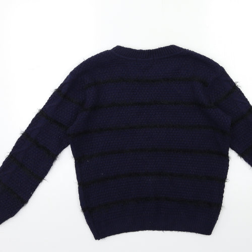 River Island Girls Blue  Knit Pullover Jumper Size 9 Years
