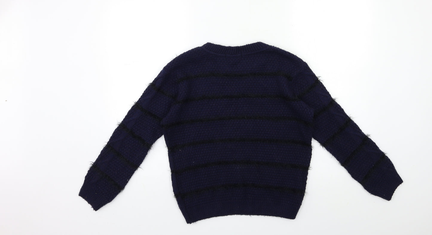 River Island Girls Blue  Knit Pullover Jumper Size 9 Years