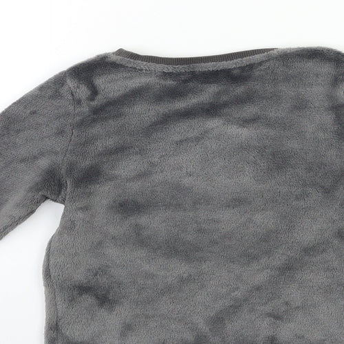 H&M Girls Grey  Fleece Top Pyjama Top Size 5-6 Years