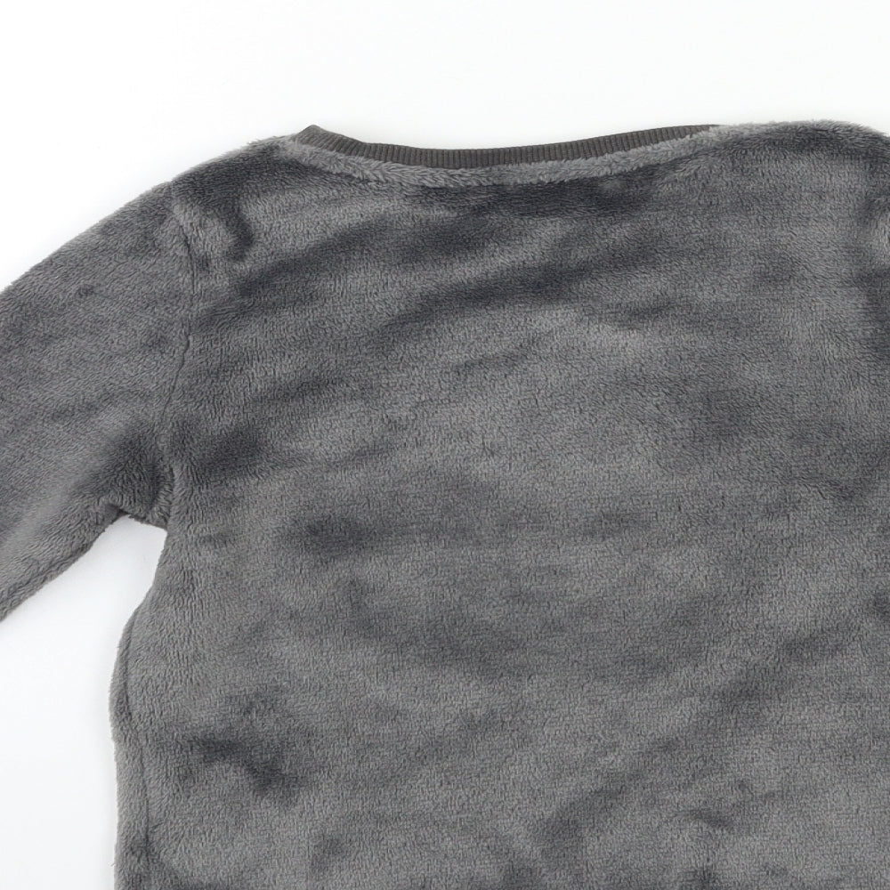 H&M Girls Grey  Fleece Top Pyjama Top Size 5-6 Years