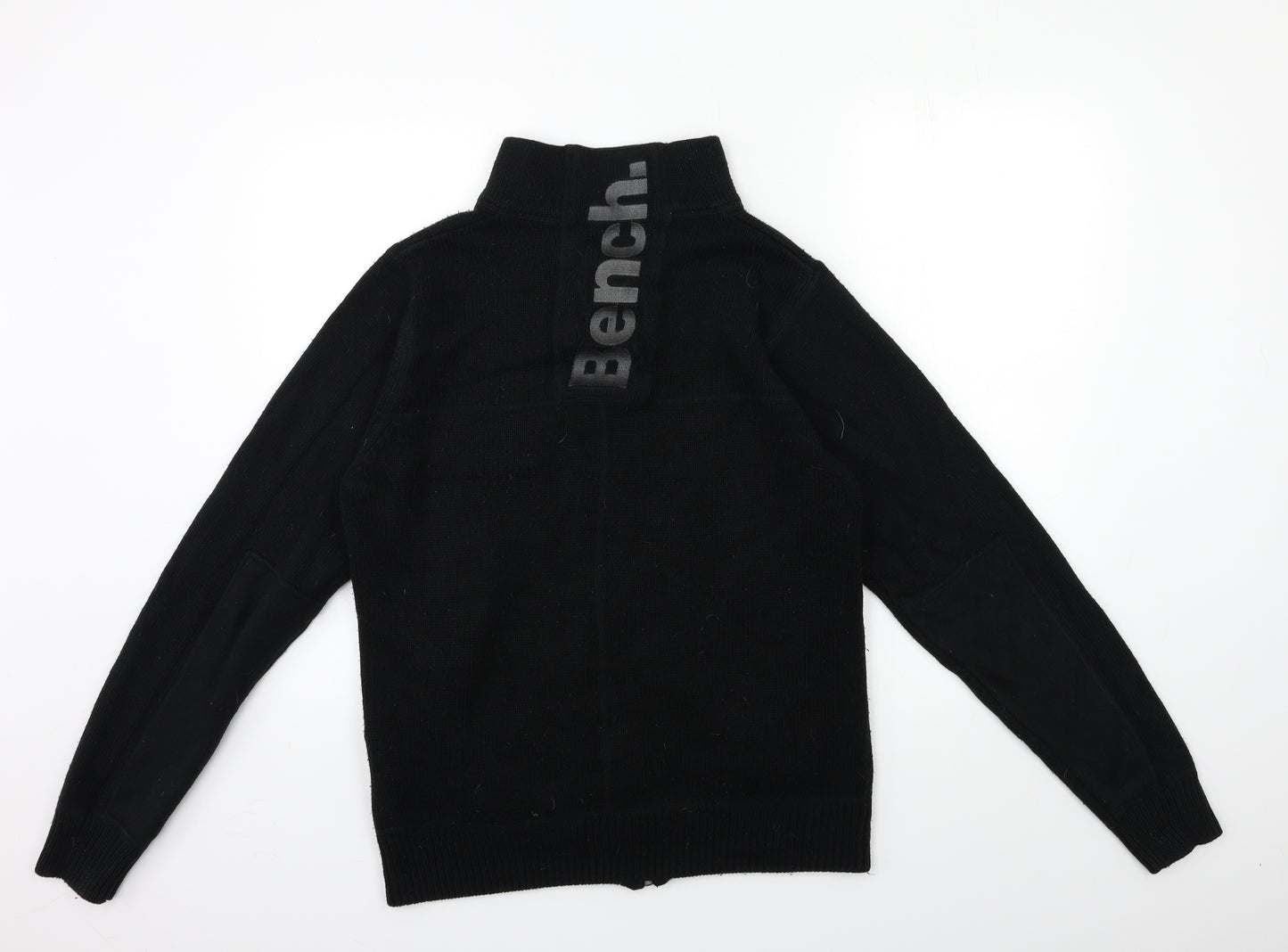Bench Mens Black  Knit Cardigan Jumper Size L