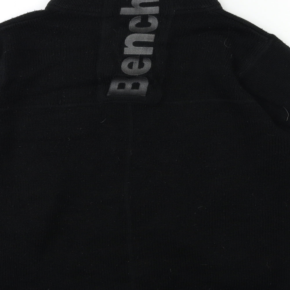 Bench Mens Black  Knit Cardigan Jumper Size L