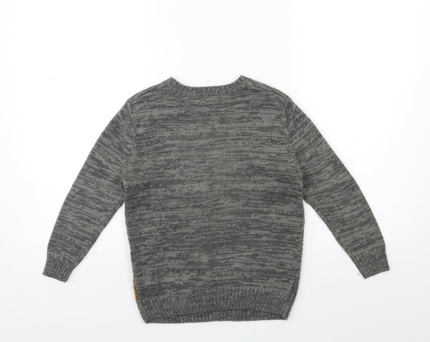 George Boys Grey  Knit Pullover Jumper Size 5-6 Years  - CHRISTMAS