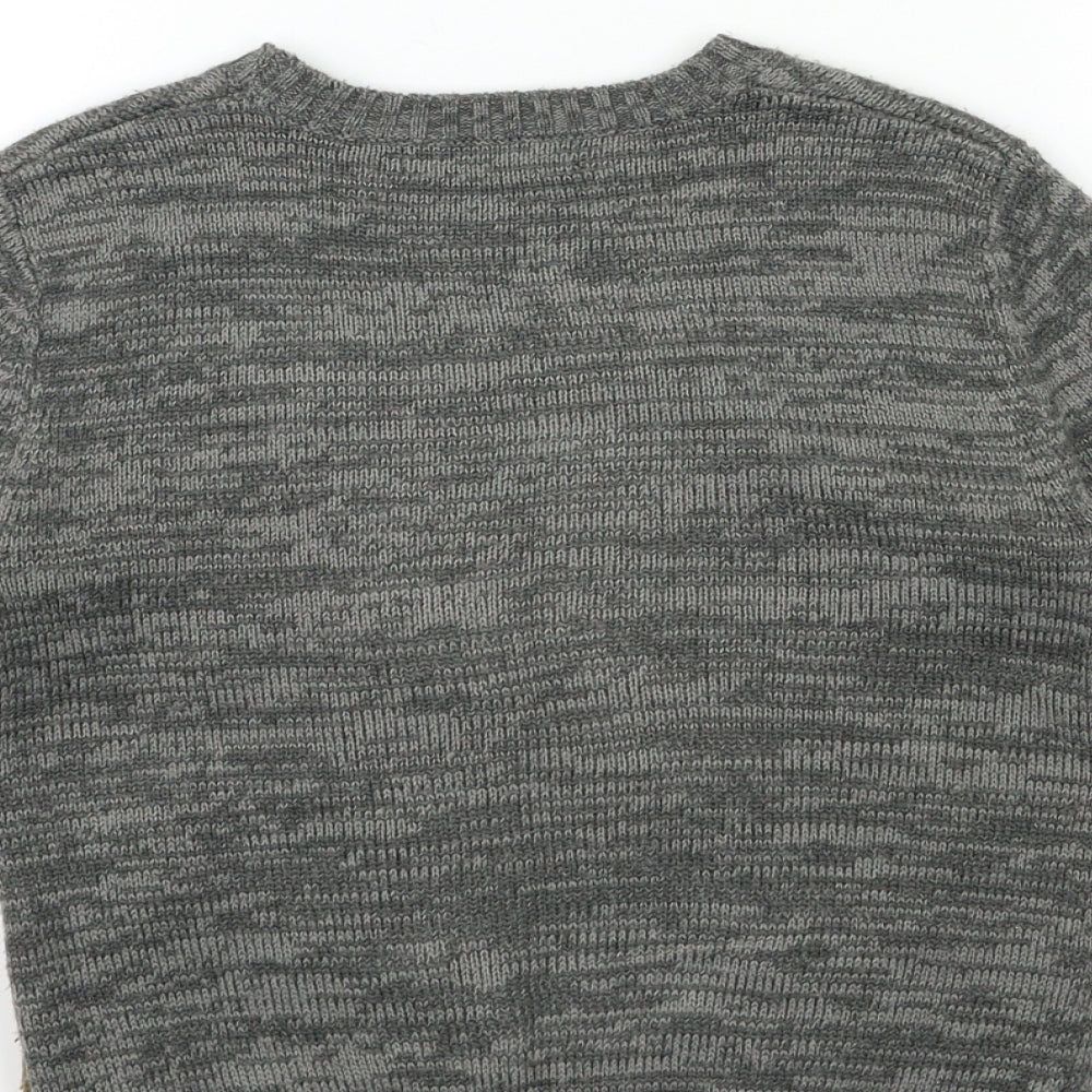 George Boys Grey  Knit Pullover Jumper Size 5-6 Years  - CHRISTMAS