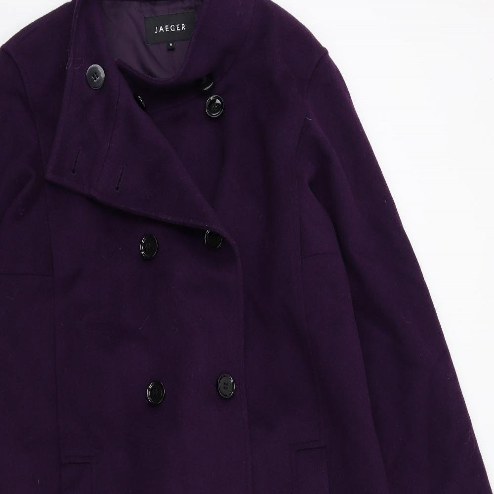 Jaeger Womens Purple   Overcoat Coat Size 16