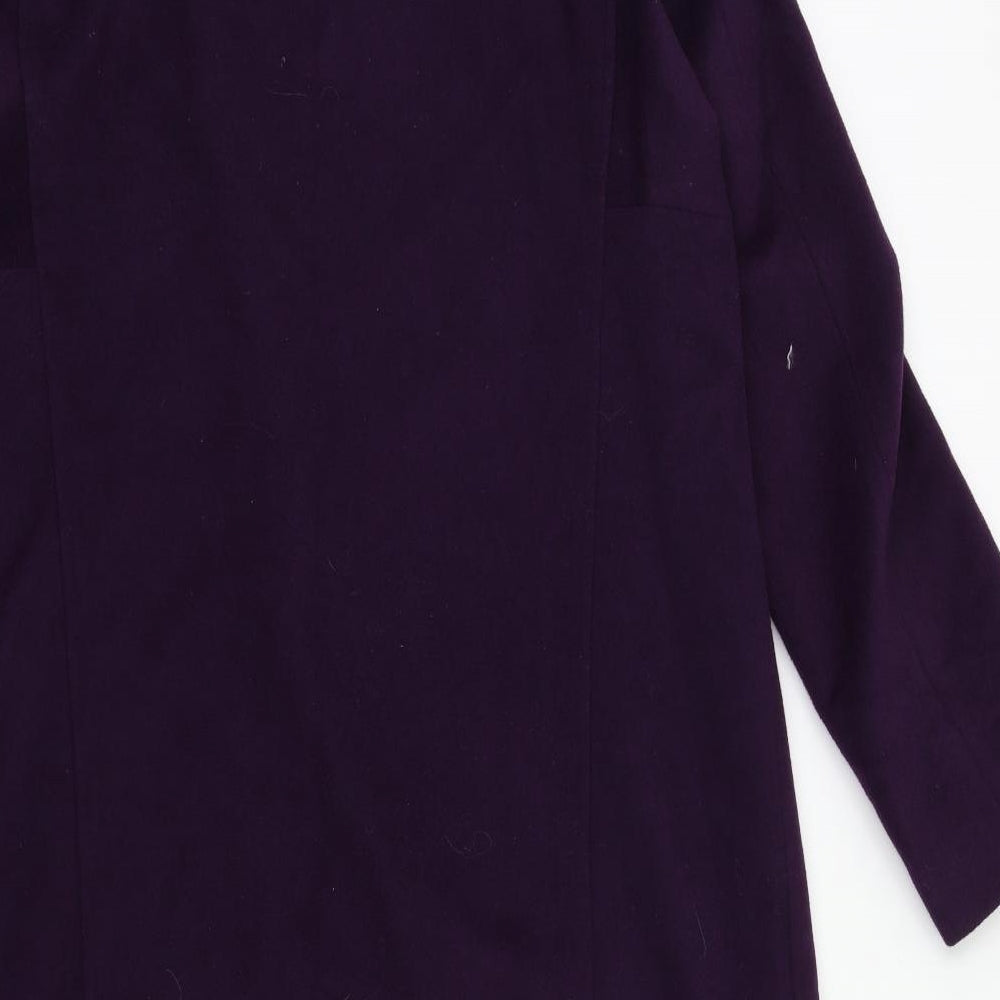 Jaeger Womens Purple   Overcoat Coat Size 16
