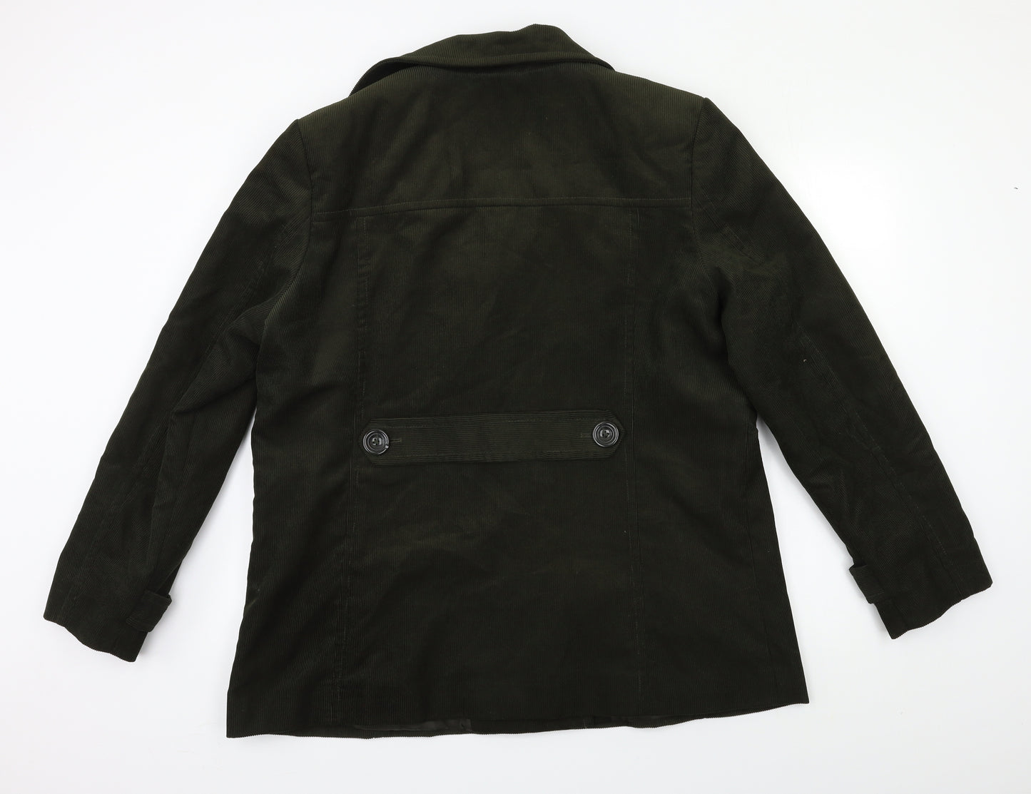 ANNA ROSE Womens Green  Corduroy Overcoat Coat Size 20