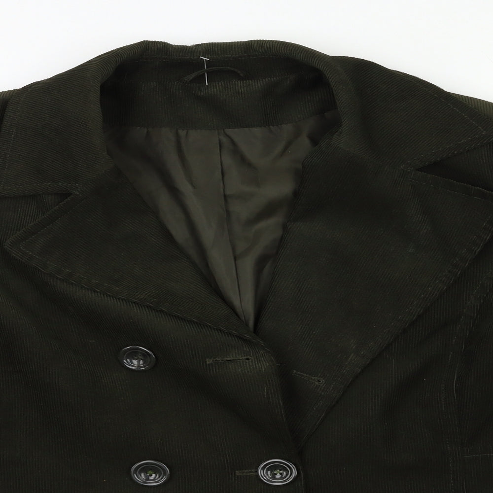 ANNA ROSE Womens Green  Corduroy Overcoat Coat Size 20
