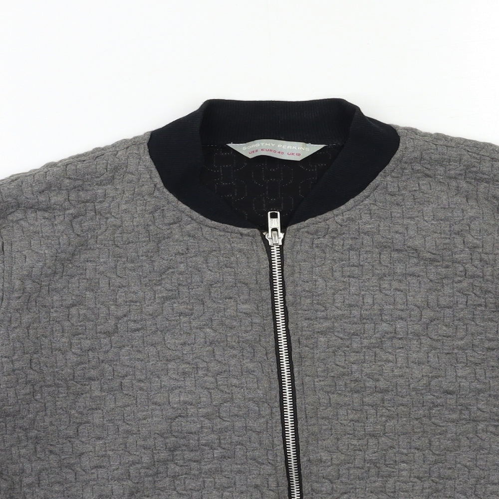 Dorothy Perkins Womens Grey   Bomber Jacket Coat Size 12