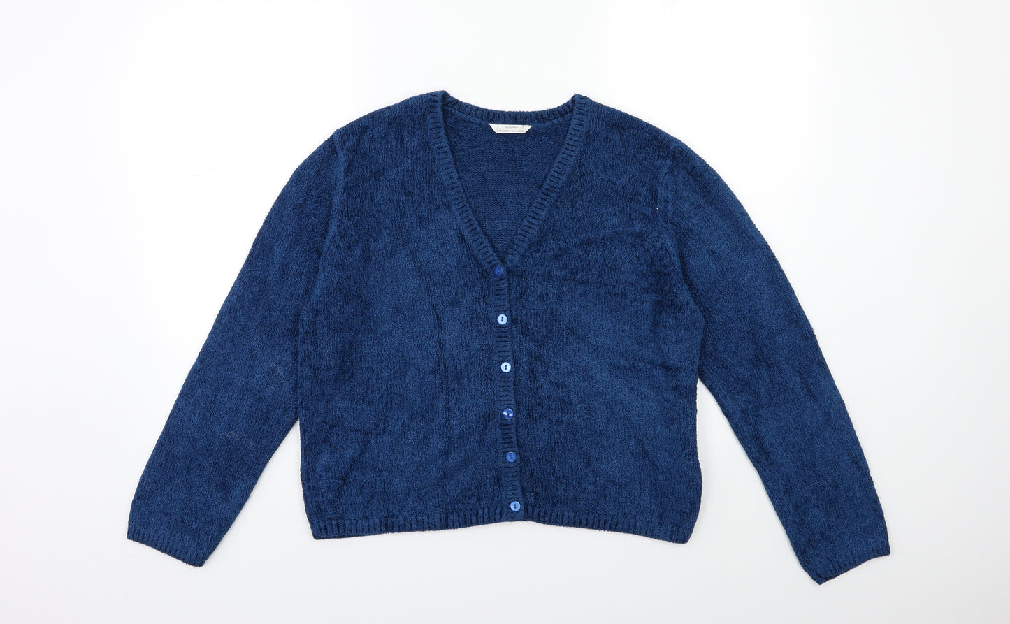 St Michael  Womens Blue  Knit Cardigan Jumper Size 14