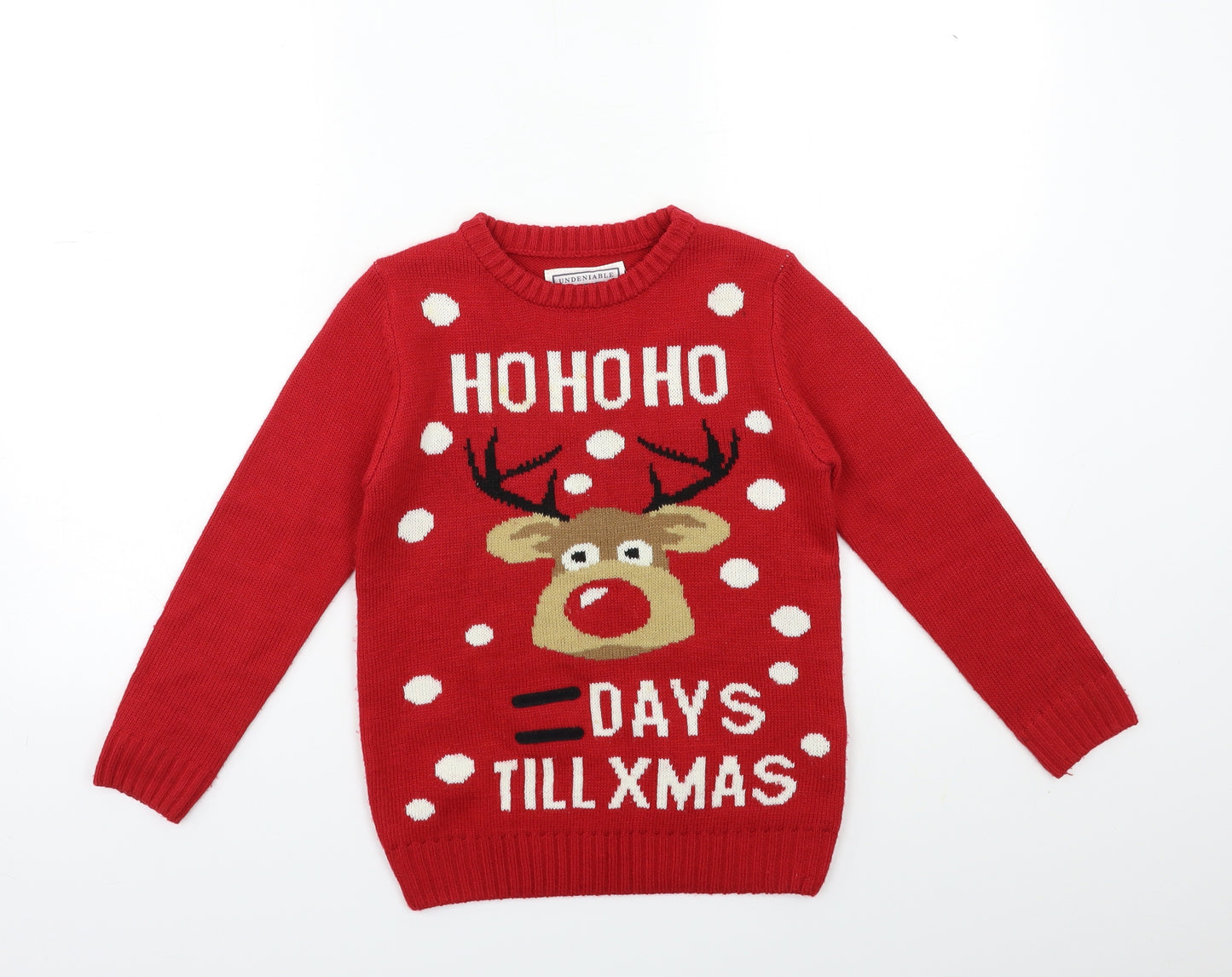 Matalan Boys Red  Knit Pullover Jumper Size 8 Years  - CHRISTMAS