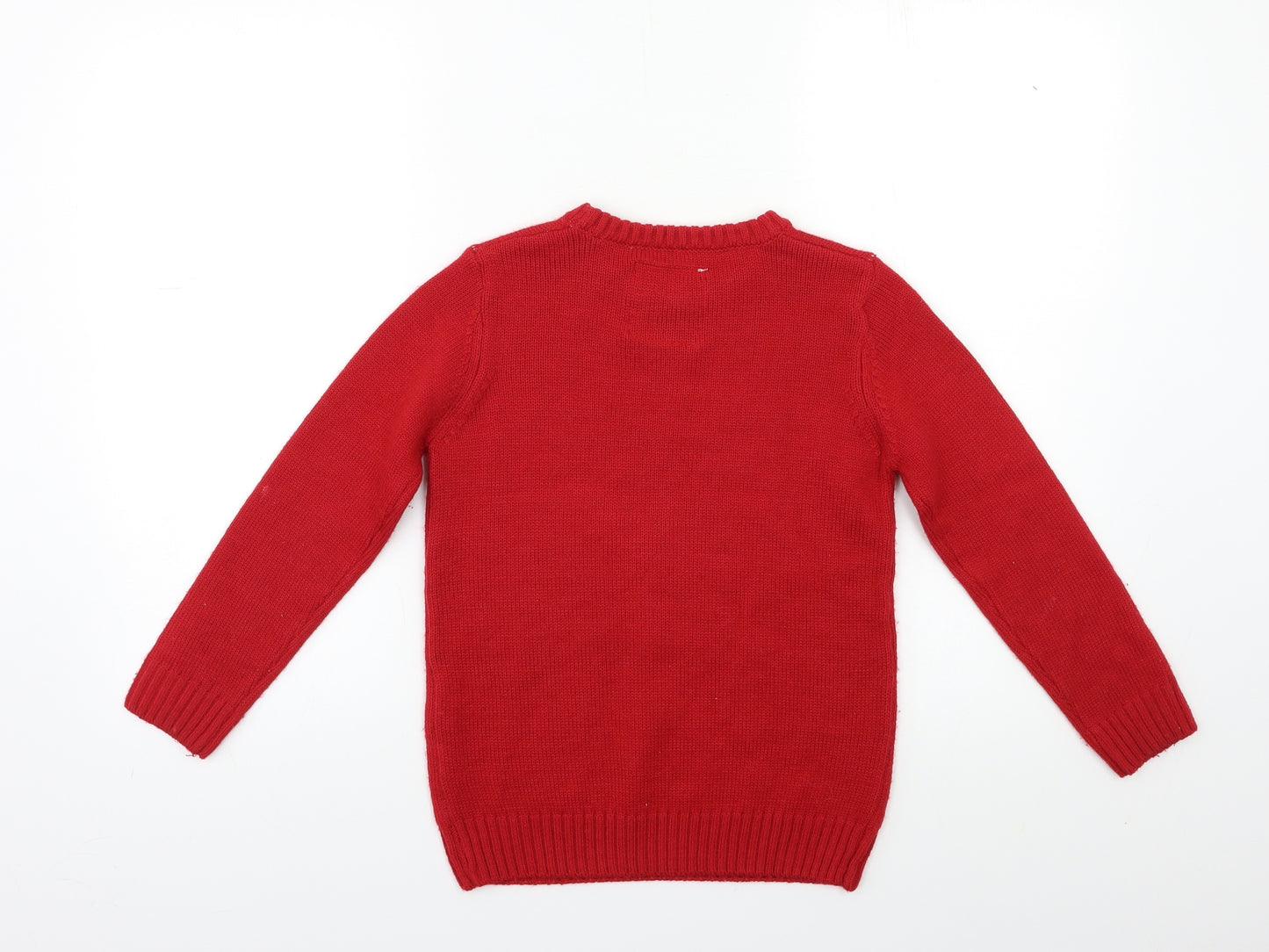Matalan Boys Red  Knit Pullover Jumper Size 8 Years  - CHRISTMAS