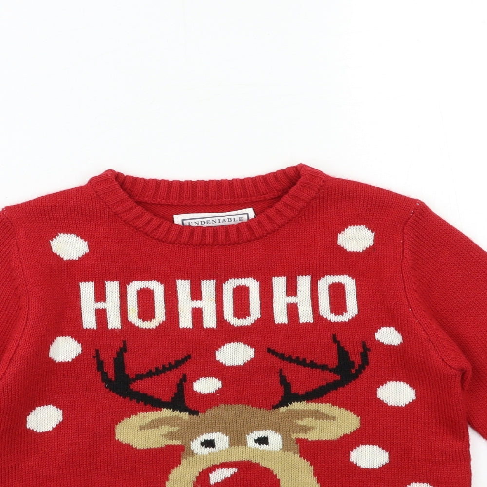 Matalan Boys Red  Knit Pullover Jumper Size 8 Years  - CHRISTMAS