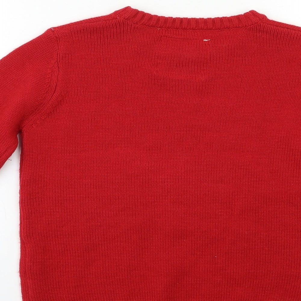 Matalan Boys Red  Knit Pullover Jumper Size 8 Years  - CHRISTMAS