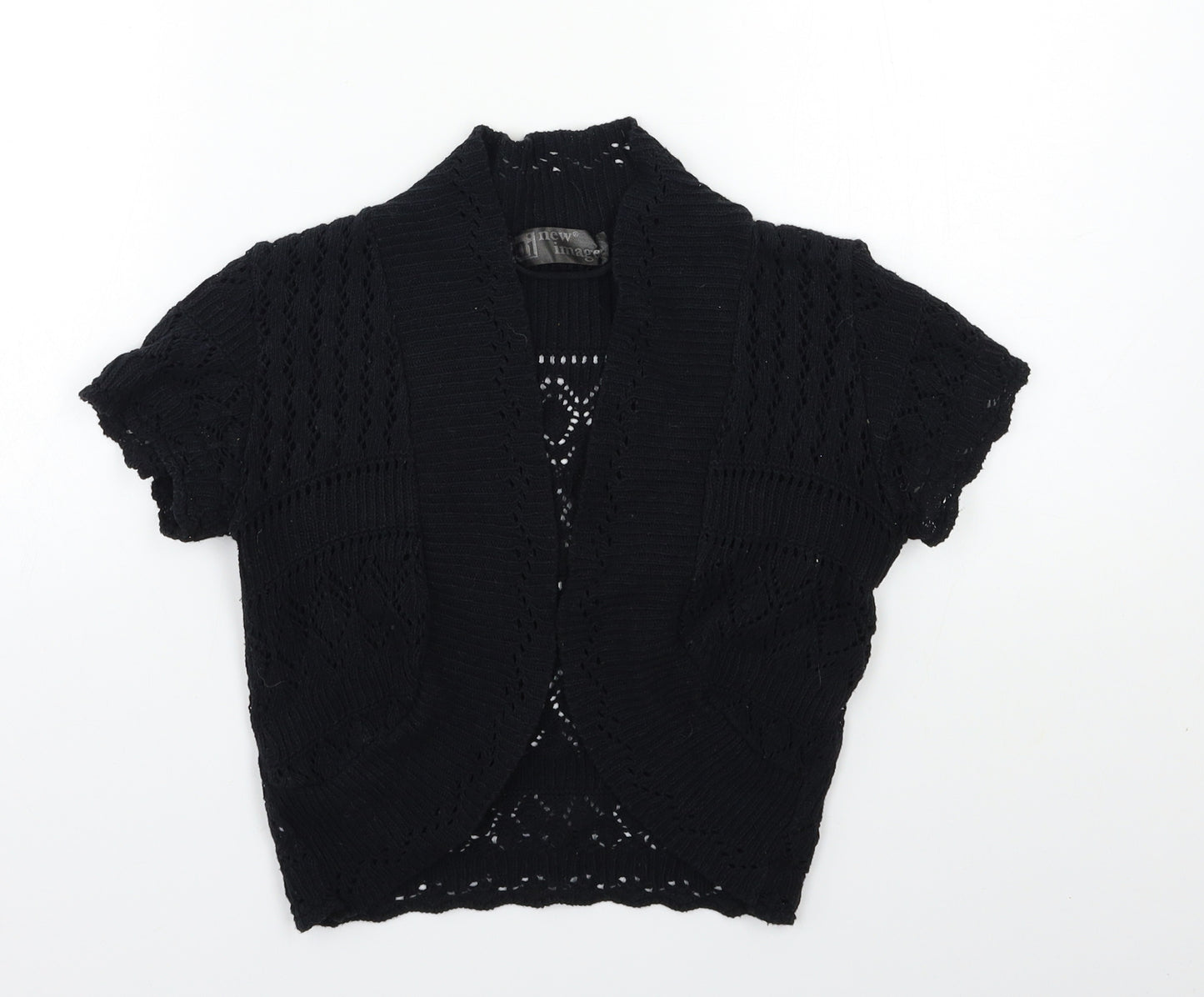 New Image Womens Black  Knit Cardigan Jumper Size 8